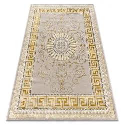 Tapis BLISS Z160AZ147 beige foncé / or - Bordure, grec exclusif, structuré - CLASSE 2