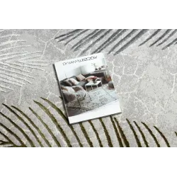Dywan ALLURE 8752 Liście Palmy - Strukturalny, stylowy, glamour szary / złoty