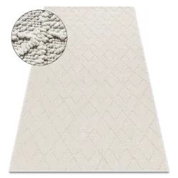 Dywan JERSEY 19231 krem - Geometryczny pętelkowy, strukturalny BOHO - 2 GATUNEK