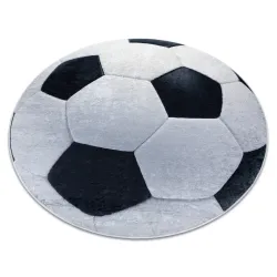 Tapis cercle lavable BAMBINO 2139 - football pour les enfants antidérapant - noir / blanc - PRODUIT DE DEUXIÈME QUALITÉ