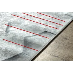 Tapis lavable ANDRE 1180 Nid d'Abeille, cube 3D antidérapant - gris - 2ème CHOIX