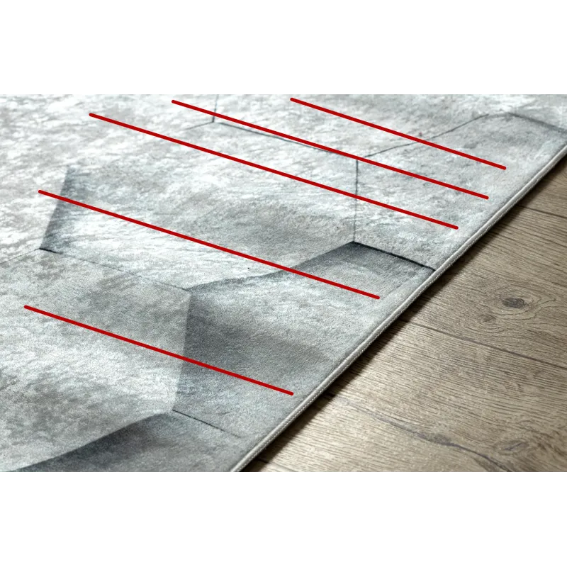 Tapis lavable ANDRE 1180 Nid d'Abeille, cube 3D antidérapant - gris - 2ème CHOIX