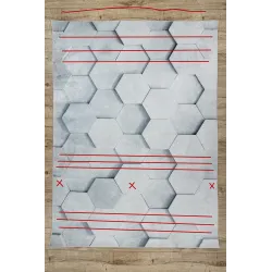 Tapis lavable ANDRE 1180 Nid d'Abeille, cube 3D antidérapant - gris - 2ème CHOIX