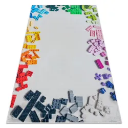 Tapis lavable BAMBINO 38480 Blocs pour enfants, antidérapant - gris / jaune - 2ème CHOIX