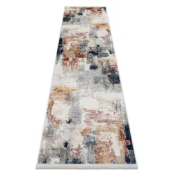 Tapis, couloir DISTIN 0144B blanc / rose / poudré moderne - Abstrait, vintage, franges