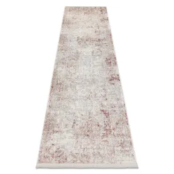 Tapis, couloir DISTIN 0828A rose / poudré / blanc moderne - Abstrait, vintage, franges