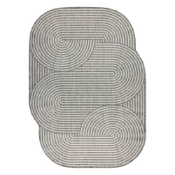Dywan ORGANIC 1835 sizal Geometryczny ecru / szary - naturalny, nowoczesny nieregularny kształt