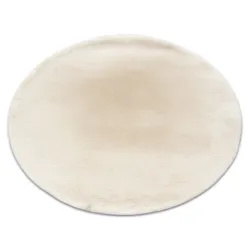 Tapis BUNNY Rond Ivoire IMITATION FOURRURE LAPIN