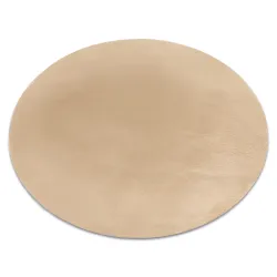 Tapis BUNNY Rond Macchiato beige foncé IMITATION FOURRURE LAPIN