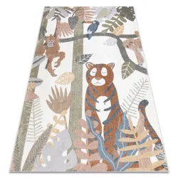 Tapis BONO 8426 Jungle, animaux sauvages crème / or foncé - 2ème CHOIX