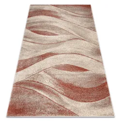 Tapis FUSION 1617 crème / terracotta - Vagues, moderne, abstrait