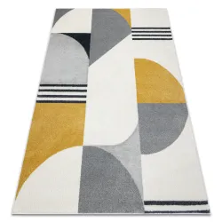 Tapis FUSION 1327 blanc / gris foncé / or - Géométrique, moderne, abstrait