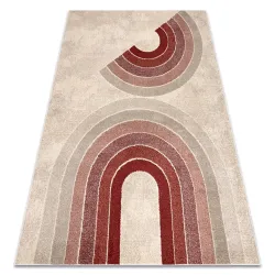 Tapis FUSION 0807 crème / bordeaux - Géométrique, moderne, abstrait