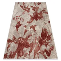 Tapis FUSION 8259 crème / bordeaux - Fleurs, moderne, abstrait