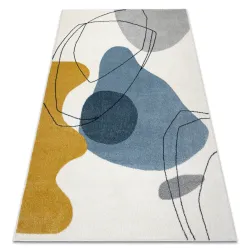 Tapis FUSION 7158 blanc / jaune / bleu - Géométrique, moderne, abstrait