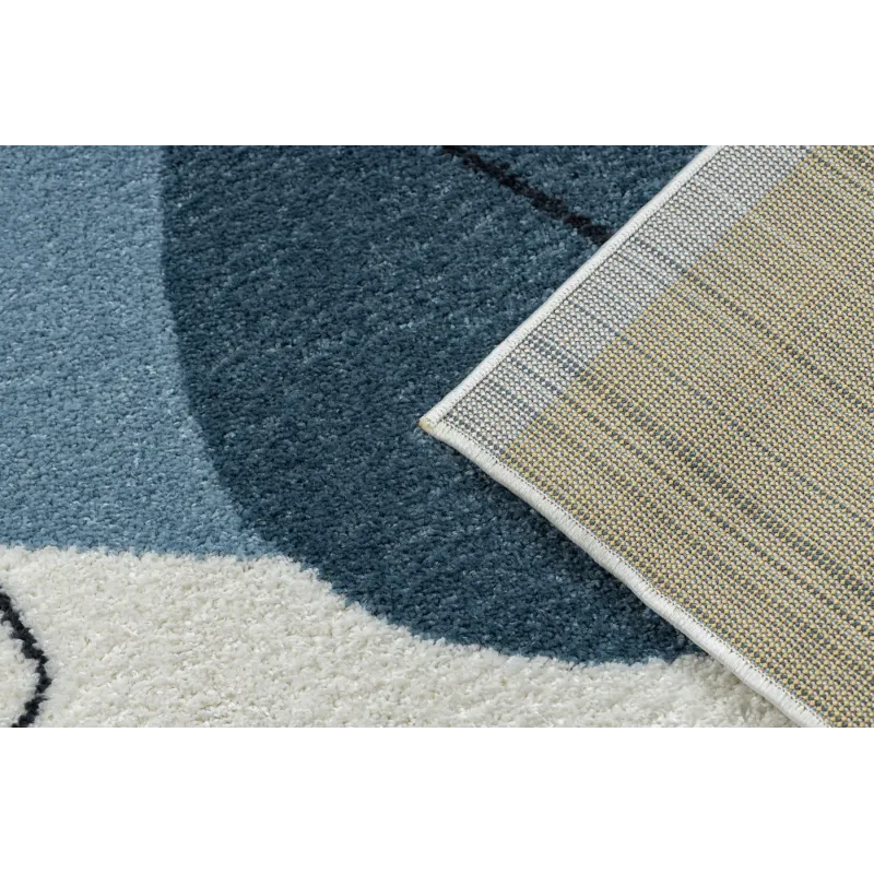 Dywan FUSION 7158 biały / żółty / niebieski - Geometryczny, nowoczesny, abstrakcyjny