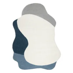 Tapis FUSION 5710 blanc / bleu marine Forme - Abstraction, moderne, abstrait, irrégulier