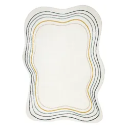 Dywan FUSION 5707 biały / ciemny zielony Shape - Abstrakcja, nowoczesny, abstrakcyjny, nieregularny