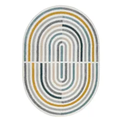 Tapis FUSION 5711 blanc / vert foncé Forme - Géométrique, moderne, abstrait, irrégulier
