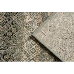 Dywan wełniany NAIN Ornament, kwiaty 1044/51058 zielony / beż