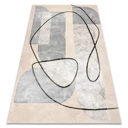 Tapis ALLURE 9980 Géométrique - Structuré, élégant, glamour beige / vert