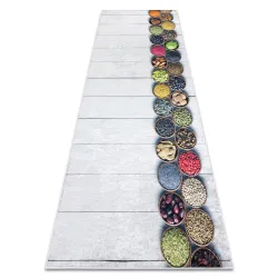 Tapis lavable ANDRE 33200 Épices, pour la cuisine, antidérapant - argent / beige