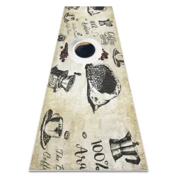 Tapis lavable ANDRE 2835 Café, pour la cuisine, antidérapant - vert / marron