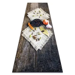 Tapis lavable ANDRE 29040 Épices, pour la cuisine, antidérapant - marron / beige