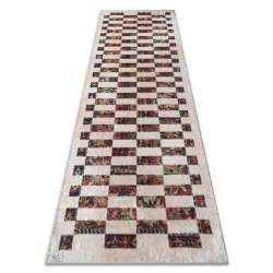 Tapis lavable ANDRE 43780 Géométrique antidérapant - beige / terracotta