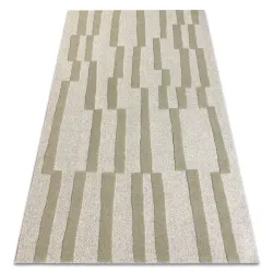 Tapis FLUX 461.109.SA401 Laine OSTA - Géométrique, structurel, Loft Gris / Vert