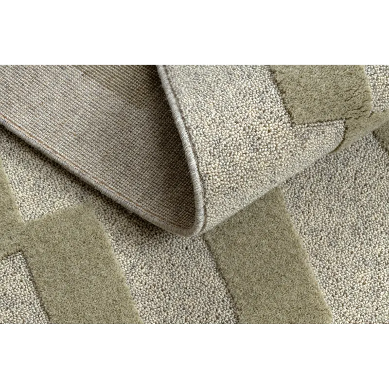 Dywan FLUX 461.109.SA401 wełniany OSTA - Geometryczny, strukturalny, loftowy szary / zielony