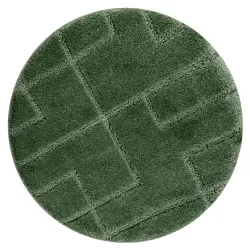 Tapis de salle de bain SUPREME rond LINES lignes, antidérapant, doux - vert