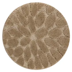 Tapis de salle de bain SUPREME rond STONES pierres, antidérapant, doux - beige