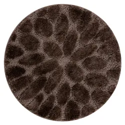 Tapis de salle de bain SUPREME rond STONES pierres, antidérapant, doux - marron