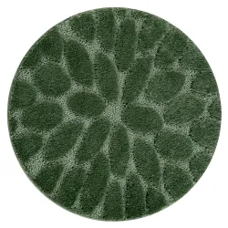 Tapis de salle de bain SUPREME rond STONES pierres, antidérapant, doux - vert