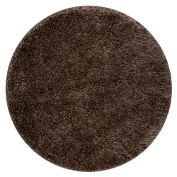 Tapis de salle de bain SYNERGY rond glamour, antidérapant, doux - lurex beige