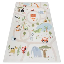 Tapis lavable BAMBINO 1165 Zoo, pour enfants, antidérapant beige - 2ème CHOIX