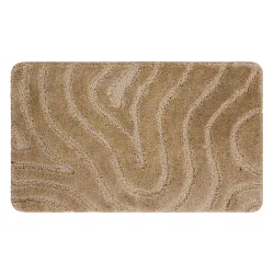 Tapis de salle de bain SUPREME WAVES vagues, antidérapant, doux - beige