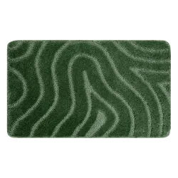 Tapis de salle de bain SUPREME WAVES vagues, antidérapant, doux - vert