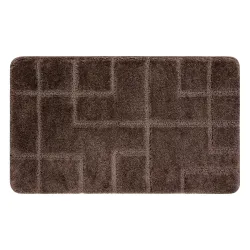 Tapis de salle de bain SUPREME LINES lignes, antidérapant, doux - marron