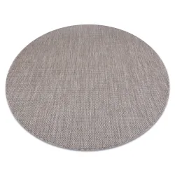 Tapis EN CORDE SISAL SION rond A5165A Mélange tissage plat beige