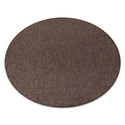 Tapis EN CORDE SISAL SION rond A5165A Mélange tissage plat marron