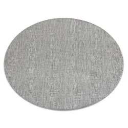 Tapis EN CORDE SISAL SION rond A5165A Mélange tissage plat gris