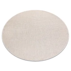 Tapis EN CORDE SISAL SION rond A5165A Mélange tissage plat écru / crème