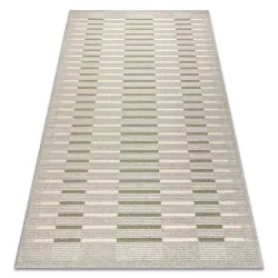 Tapis FLUX 461.124.SA400 mélange laine OSTA - Géométrique, structuré, style loft gris / vert