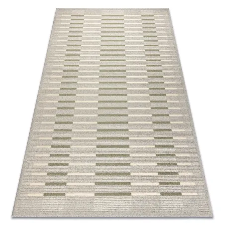 Dywan FLUX 461.124.SA400 wełniany OSTA - Geometryczny, strukturalny, loftowy szary / zielony