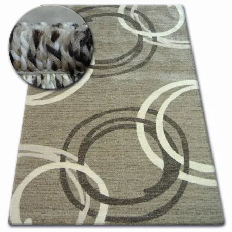 Tapis SHADOW 8645 en beige foncé et marron, tapis moderne pour un intérieur contemporain