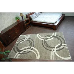 Tapis moderne beige et marron, parfait pour tous les intérieurs
