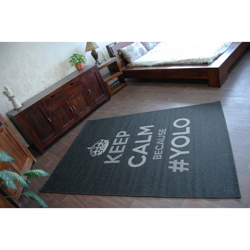 Tapis chic en sisal FLOORLUX 20276 YOLO en noir et argent