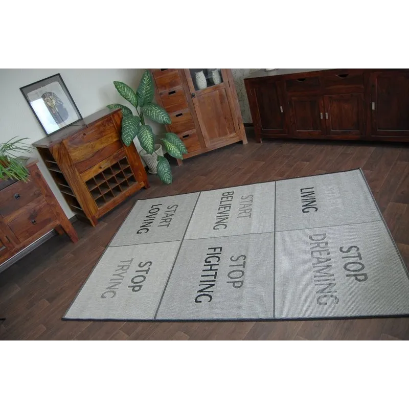 Tapis argent en sisal FLOORLUX 20275 YOLO, parfait pour les intérieurs modernes